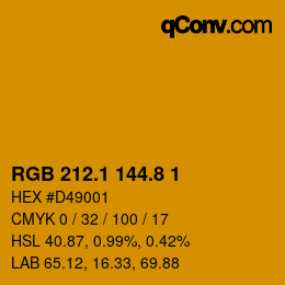 カラーコード: RGB 212.1 144.8 1 | qconv.com