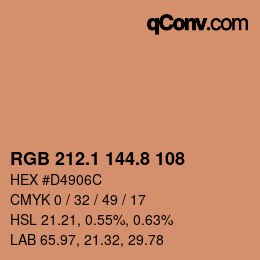 Código de color: RGB 212.1 144.8 108 | qconv.com
