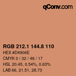 Farbcode: RGB 212.1 144.8 110 | qconv.com