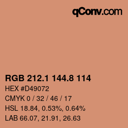 Farbcode: RGB 212.1 144.8 114 | qconv.com