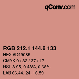 Color code: RGB 212.1 144.8 133 | qconv.com