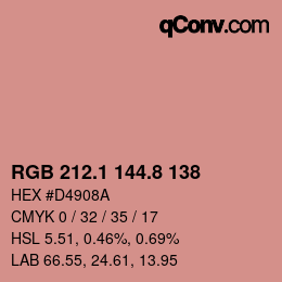 Farbcode: RGB 212.1 144.8 138 | qconv.com