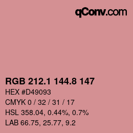 Color code: RGB 212.1 144.8 147 | qconv.com