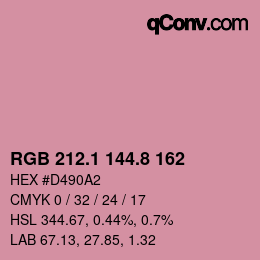 Color code: RGB 212.1 144.8 162 | qconv.com