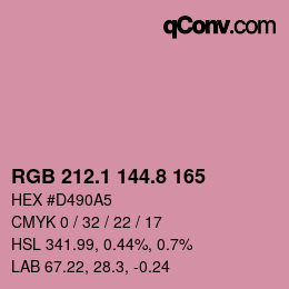 カラーコード: RGB 212.1 144.8 165 | qconv.com