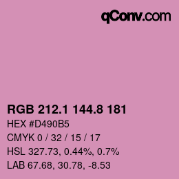 カラーコード: RGB 212.1 144.8 181 | qconv.com