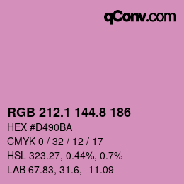 カラーコード: RGB 212.1 144.8 186 | qconv.com