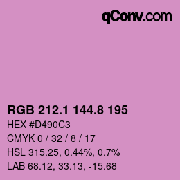 カラーコード: RGB 212.1 144.8 195 | qconv.com