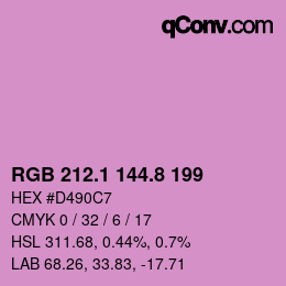 カラーコード: RGB 212.1 144.8 199 | qconv.com