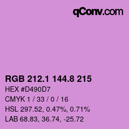 カラーコード: RGB 212.1 144.8 215 | qconv.com