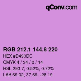 カラーコード: RGB 212.1 144.8 220 | qconv.com