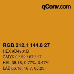 Color code: RGB 212.1 144.8 27 | qconv.com