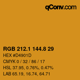 Color code: RGB 212.1 144.8 29 | qconv.com