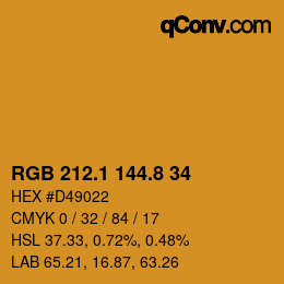 Farbcode: RGB 212.1 144.8 34 | qconv.com