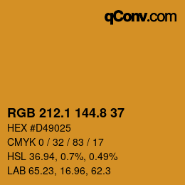 Color code: RGB 212.1 144.8 37 | qconv.com