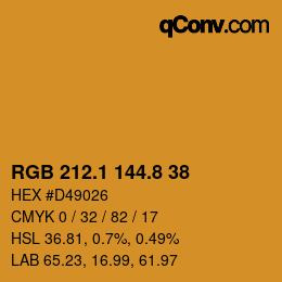 Color code: RGB 212.1 144.8 38 | qconv.com