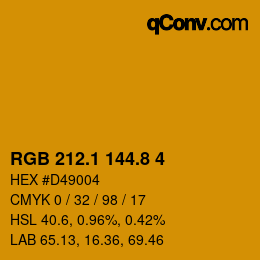 カラーコード: RGB 212.1 144.8 4 | qconv.com