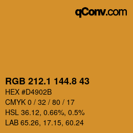 Color code: RGB 212.1 144.8 43 | qconv.com