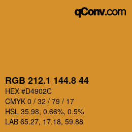 カラーコード: RGB 212.1 144.8 44 | qconv.com