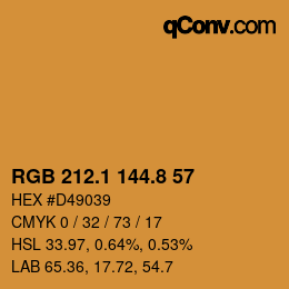 Color code: RGB 212.1 144.8 57 | qconv.com