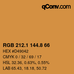 Código de color: RGB 212.1 144.8 66 | qconv.com