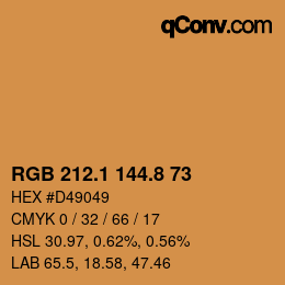 カラーコード: RGB 212.1 144.8 73 | qconv.com