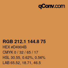 Color code: RGB 212.1 144.8 75 | qconv.com