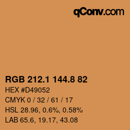Color code: RGB 212.1 144.8 82 | qconv.com