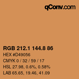 Farbcode: RGB 212.1 144.8 86 | qconv.com