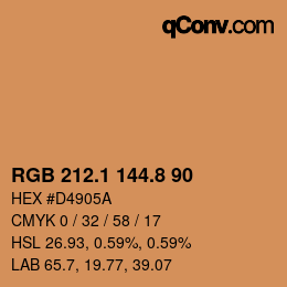 Color code: RGB 212.1 144.8 90 | qconv.com