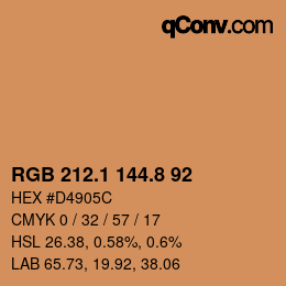 Farbcode: RGB 212.1 144.8 92 | qconv.com
