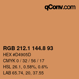 Farbcode: RGB 212.1 144.8 93 | qconv.com