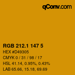 颜色代码: RGB 212.1 147 5 | qconv.com