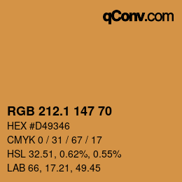 カラーコード: RGB 212.1 147 70 | qconv.com