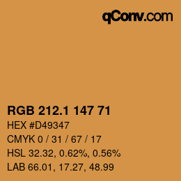 カラーコード: RGB 212.1 147 71 | qconv.com