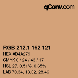 カラーコード: RGB 212.1 162 121 | qconv.com
