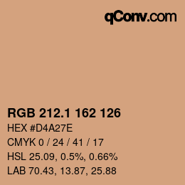 Color code: RGB 212.1 162 126 | qconv.com