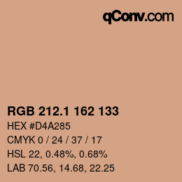 Color code: RGB 212.1 162 133 | qconv.com