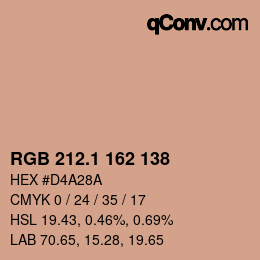 Color code: RGB 212.1 162 138 | qconv.com