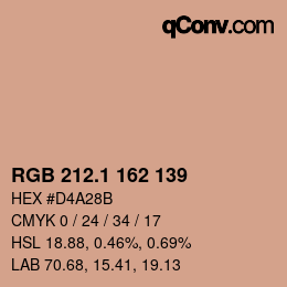 Color code: RGB 212.1 162 139 | qconv.com