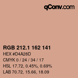 Código de color: RGB 212.1 162 141 | qconv.com