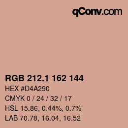 カラーコード: RGB 212.1 162 144 | qconv.com