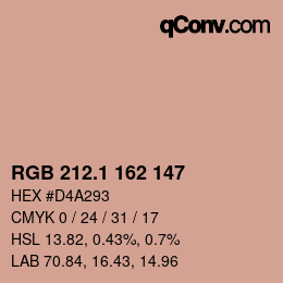 カラーコード: RGB 212.1 162 147 | qconv.com