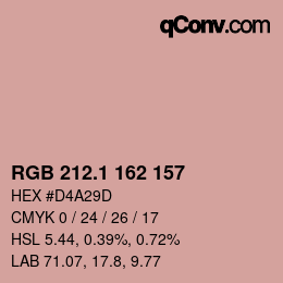 カラーコード: RGB 212.1 162 157 | qconv.com