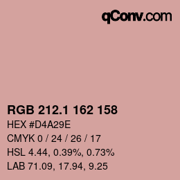 カラーコード: RGB 212.1 162 158 | qconv.com