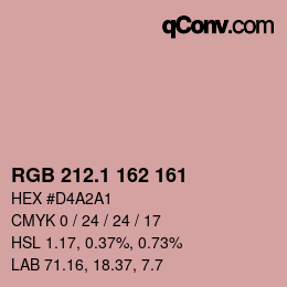 Farbcode: RGB 212.1 162 161 | qconv.com