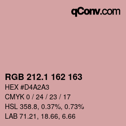 カラーコード: RGB 212.1 162 163 | qconv.com