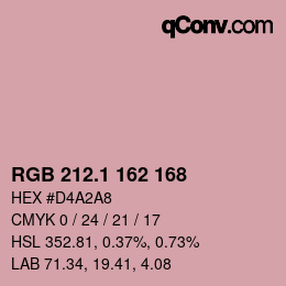 カラーコード: RGB 212.1 162 168 | qconv.com