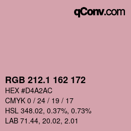 カラーコード: RGB 212.1 162 172 | qconv.com