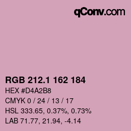 カラーコード: RGB 212.1 162 184 | qconv.com
